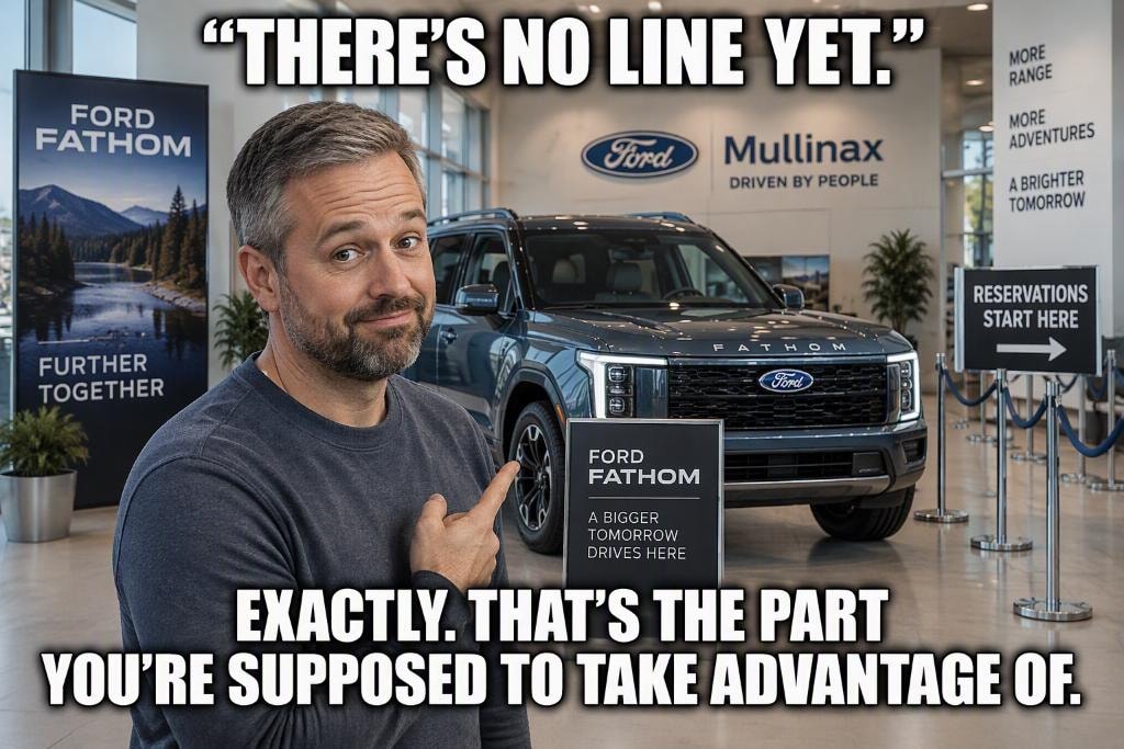 Ford Fathom on the showroom floor at Mullinax Ford